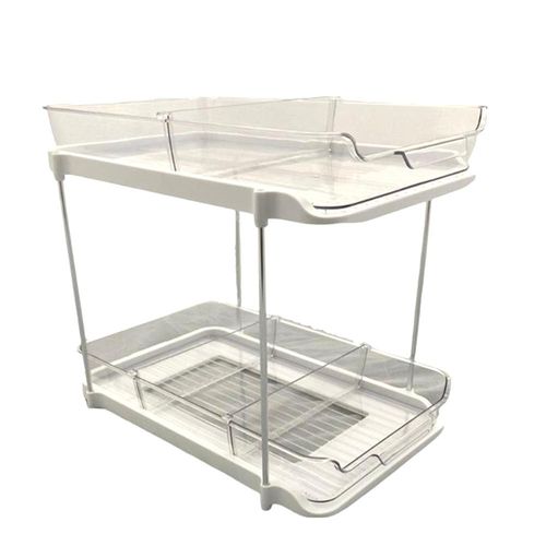 Organizador multiuso em 2 níveis Fackelmann 27,5x21,3x32cm FK-10013 Organizador multiuso em 2 níveis Fackelmann 27,5x21,3x32cm FK-10013