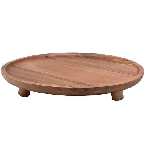 Prato de bolo retangular com pé em acácia Kenya 5,50x32cm Prato de bolo retangular com pé em acácia Kenya 5,50x32cm