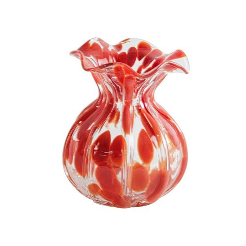Vaso murano trouxinha em vidro L'Hermitage Aquarelle 13x16cm terracota