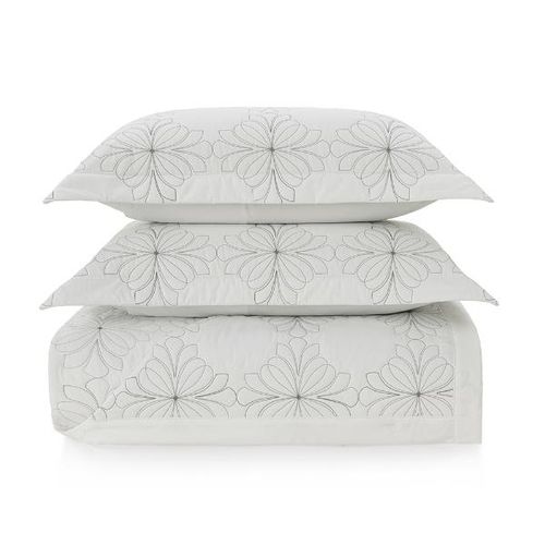 Colcha Trussardi Ravizza 200 fios Casal 2,20mx2,50m Branco/Ardósia Colcha Trussardi Ravizza 200 fios Casal 2,20mx2,50m Branco/Ardósia