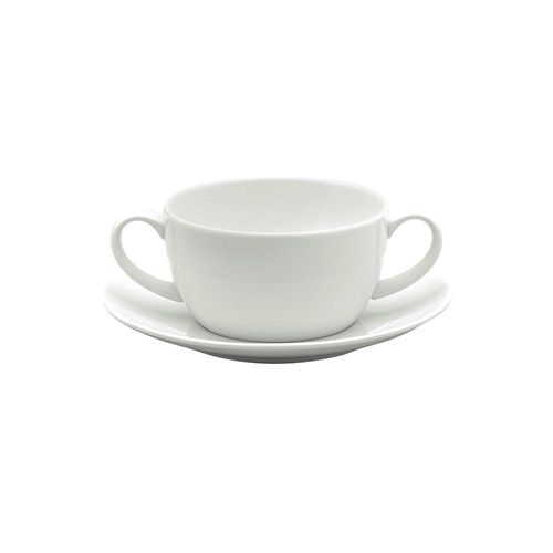 Tigela consomme com pires em porcelana Strauss Sable 350ml Tigela consomme com pires em porcelana Strauss Sable 350ml