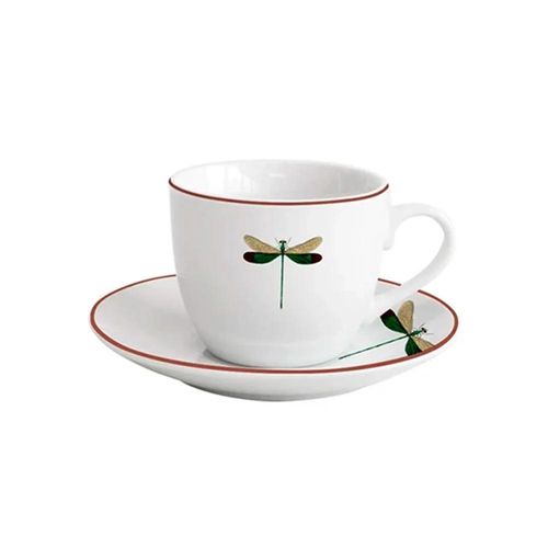 Xícara café porcelana L'Hermitage Libélula 80ml branco
