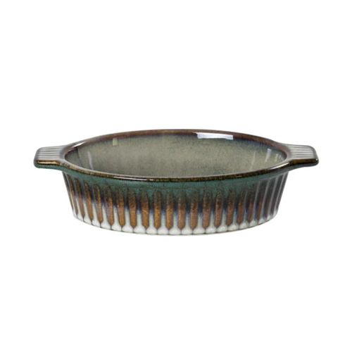 Travessa oval em cerâmica com alça L'Hermitage Mist 24x14x5,2cm 700ml verde Travessa oval em cerâmica com alça L'Hermitage Mist 24x14x5,2cm 700ml verde