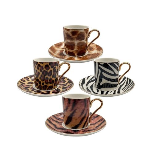 Jogo de xícaras chá new bone china com borda dourada L'Hermitage Aretha 190ml 4 peças