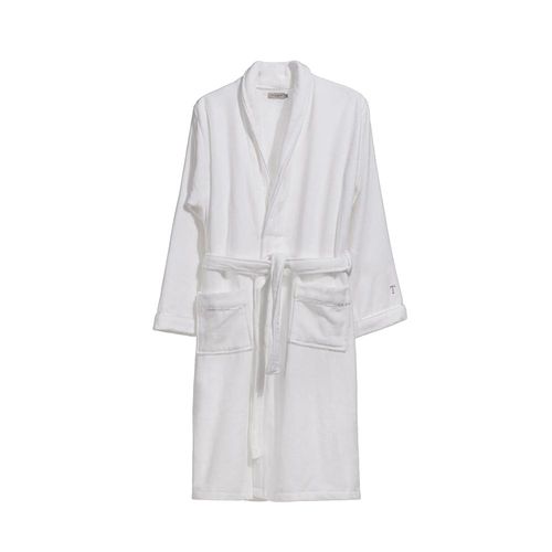 Roupão 100% Algodão Masculino GG Trussardi Barone Branco e Marrom Roupão 100% Algodão Masculino GG Trussardi Barone Branco e Marrom