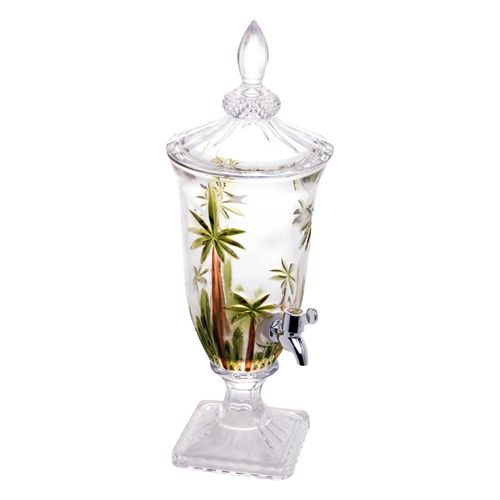 Dispenser - Suqueira em cristal Wolff 27576 Palm Tree Handpaint 2 litros pintado