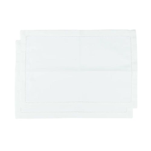Jogo de lugar americano em tecido L'Hermitage Cotton 33x48cm 2 peças branco