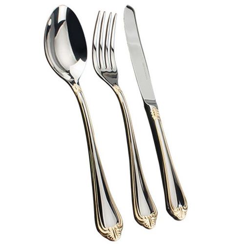 Faqueiro com friso banhado a ouro Fracalanza Victorian 130 peças