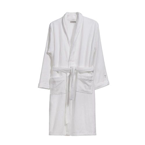 Roupão masculino 100% algodão Trussardi Barone P branco Roupão masculino 100% algodão Trussardi Barone P branco