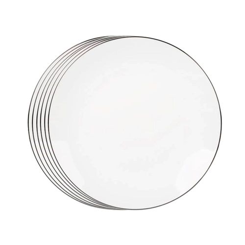 Prato raso em porcelana L'Hermitage Legacy Silver 27cm branco