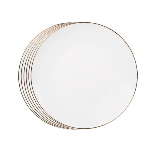 Jogo de pratos rasos em porcelana L'Hermitage Legacy Gold 27cm 6 peças branco Jogo de pratos rasos em porcelana L'Hermitage Legacy Gold 27cm 6 peças branco