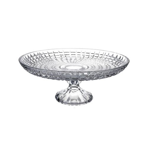 Prato para Bolo L'Hermitage Framentti em Cristal Ecológico com Pé 30x13cm
