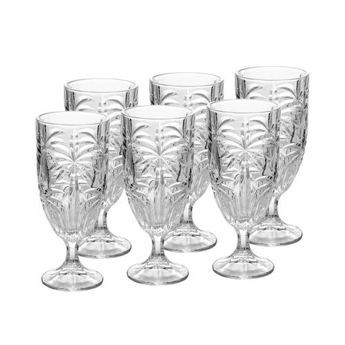 Jogo de taças em cristal Wolff Palm Tree 6 peças 450ml para água, drinks e sucos