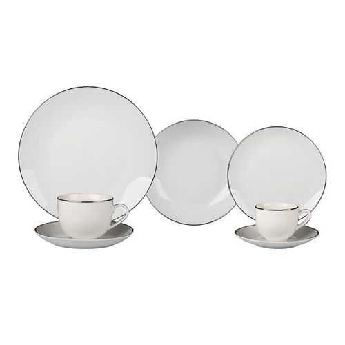 Jogo de jantar em porcelana L'hermitage Legacy Silver 42 peças para 6 pessoas