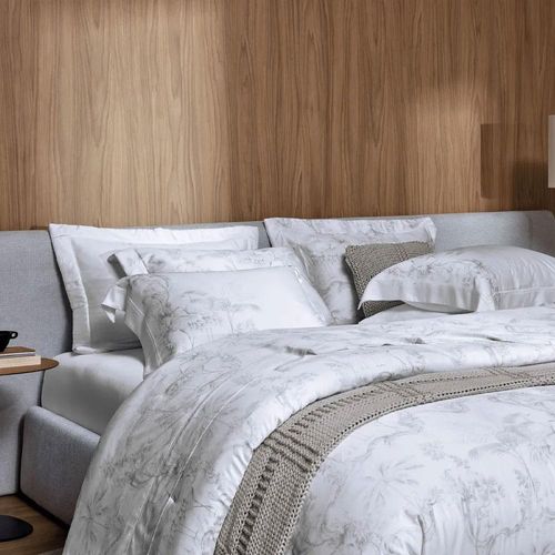 Jogo de Cama queen 300 Fios 100% Bambu Trussardi Aironi cor branca Jogo de Cama queen 300 Fios 100% Bambu Trussardi Aironi cor branca