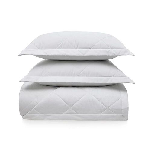 Colcha Trussardi San Marco 400 fios King 2,90mx2,50m 100% Algodão Branco e Branco Colcha Trussardi San Marco 400 fios King 2,90mx2,50m 100% Algodão Branco e Branco