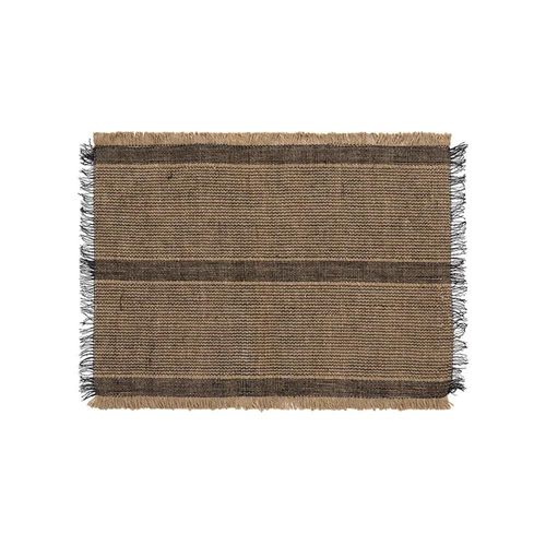 Lugar americano em algodão Copa&Cia Detroit Franjas 50x37cm Preto Lugar americano em algodão Copa&Cia Detroit Franjas 50x37cm Preto