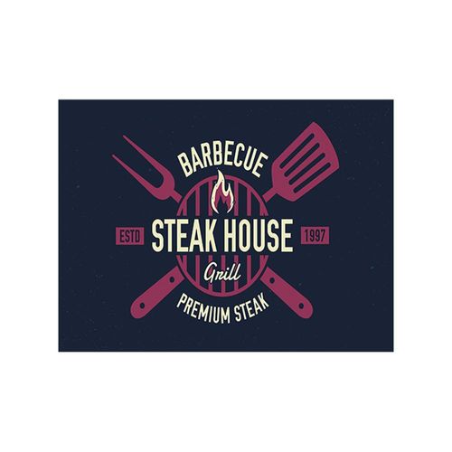 Tábua retangular em vidro Dynasty Steak House 40x30cm