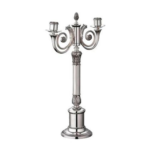 Candelabro 2 velas em prata Christofle Malmaison 41,7cm Candelabro 2 velas em prata Christofle Malmaison 41,7cm