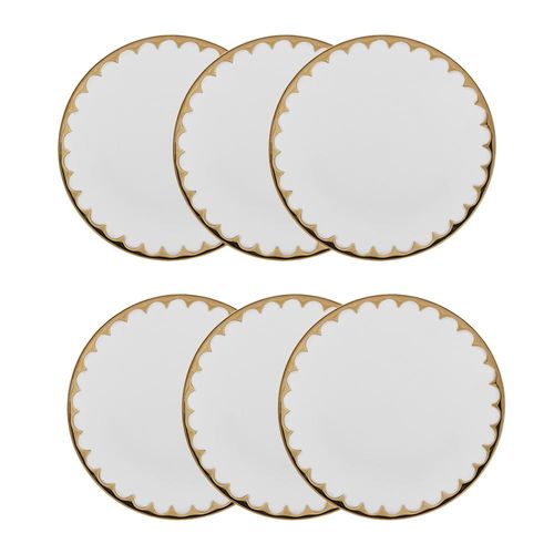 Jogo de pratos fundos em porcelana Wolff EGG 22x4cm 6 peças