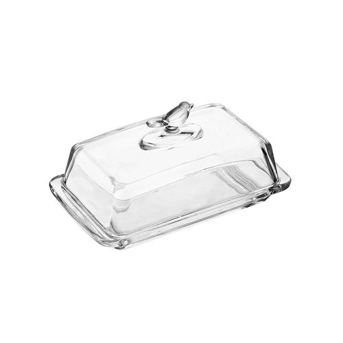 Manteigueira retangular em cristal com tampa Wolff Bird 18x10x9cm incolor Manteigueira retangular em cristal com tampa Wolff Bird 18x10x9cm incolor
