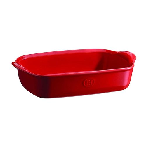 Travessa retangular em cerâmica Emile Henry 36x23cm vermelha Travessa retangular em cerâmica Emile Henry 36x23cm vermelha