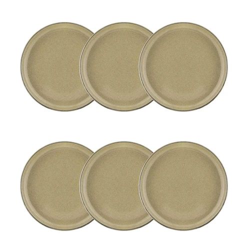 Jogo de 6 Pratos de Sobremesa Oxford Flat Ocre 20cm