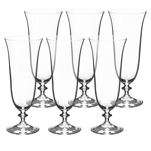 Jogo de taças para cerveja em cristal Bohemia Angela 6 taças 360ml Jogo de taças para cerveja em cristal Bohemia Angela 6 taças 360ml