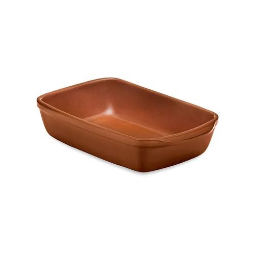 Travessa retangular para Servir Feijoada Oxford Cerâmica Artesanal 29cm Terracota