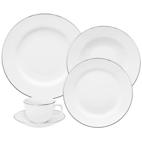 Jogo de Jantar Chá 30 Peças Porcelana Oxford Flamingo Isabel: Noiva
