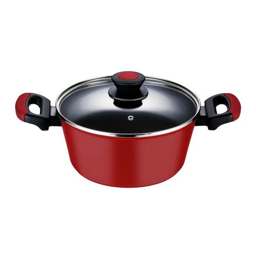 Caçarola Antiaderente Oxford Everyday Vermelha 22cm Alumínio com Tampa