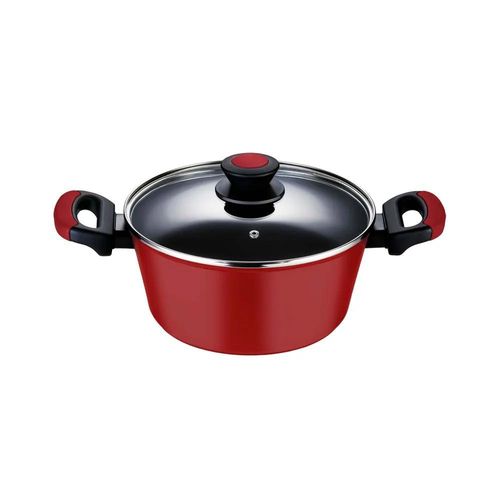 Caçarola Antiaderente Oxford Everyday Vermelha 20cm Alumínio com Tampa