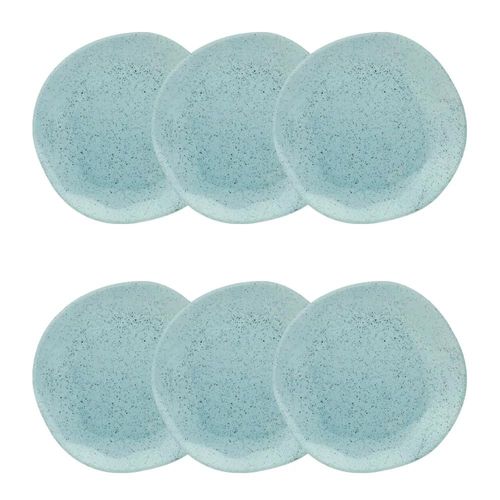 Jogo de 6 Pratos Fundos Oxford Ryo Blue Bay Azul Claro 22,5cm Porcelana Jogo de 6 Pratos Fundos Oxford Ryo Blue Bay Azul Claro 22,5cm Porcelana