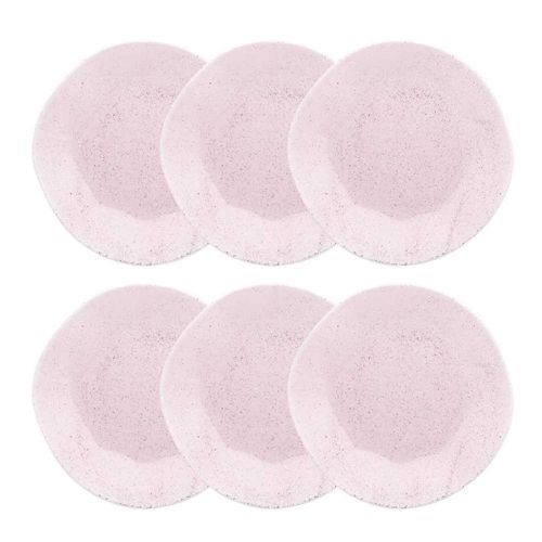 Jogo de 6 Pratos Rasos Oxford Ryo Pink Sand Rosa Claro 27,5cm Porcelana Jogo de 6 Pratos Rasos Oxford Ryo Pink Sand Rosa Claro 27,5cm Porcelana
