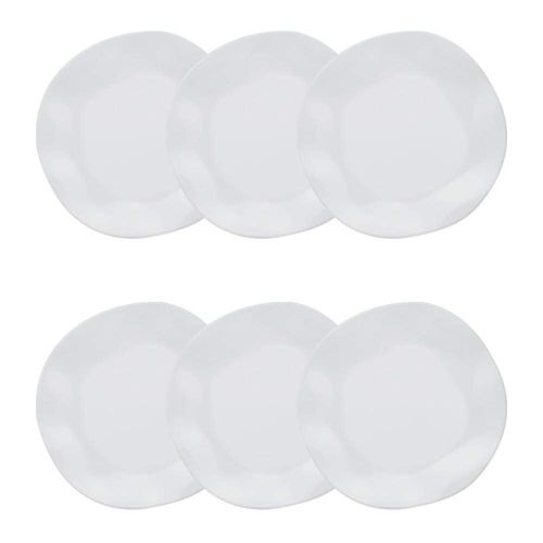 Jogo de 6 Pratos Fundos Oxford Ryo White 22,5cm Porcelana Jogo de 6 Pratos Fundos Oxford Ryo White 22,5cm Porcelana