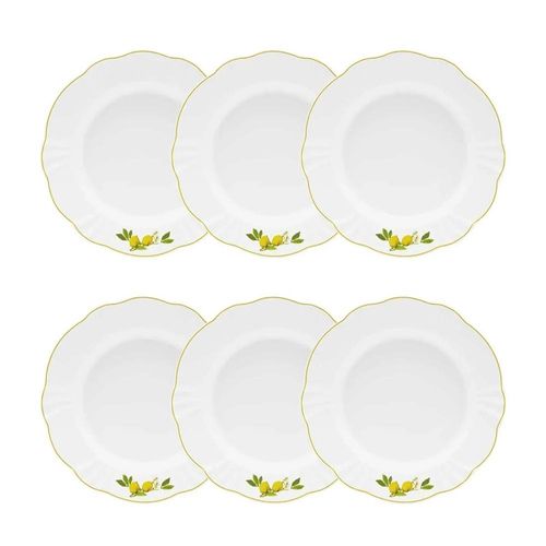 Jogo de 6 Pratos Fundos Oxford Soleil Limoni 24cm Porcelana Jogo de 6 Pratos Fundos Oxford Soleil Limoni 24cm Porcelana