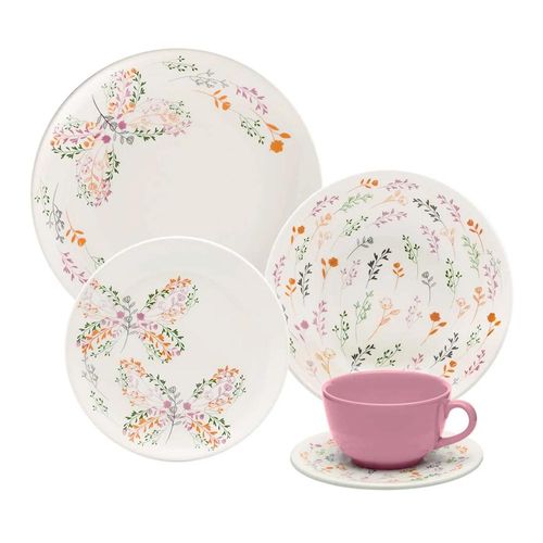 Jogo de Jantar Chá 30 Peças Cerâmica Oxford Unni Jardim Secreto: Afeto