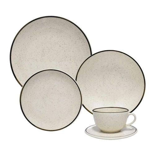 Jogo de Jantar e Chá Oxford Unni Brisa 30 peças: Design moderno e cor suave Jogo de Jantar e Chá Oxford Unni Brisa 30 peças: Design moderno e cor suave