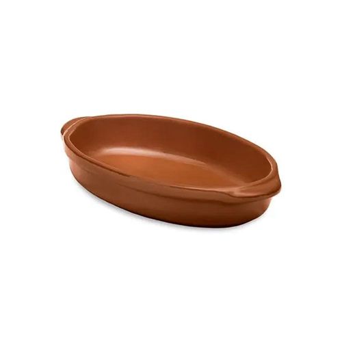 Travessa Oval para Servir Feijoada Oxford Cerâmica Artesanal 24,5cm Terracota