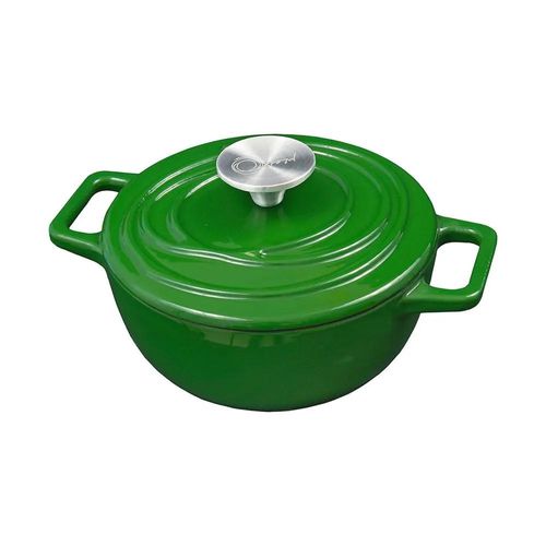 Caçarola de Ferro Fundido Esmaltado Oxford Aroma Verde 22cm Para Fogão Indução