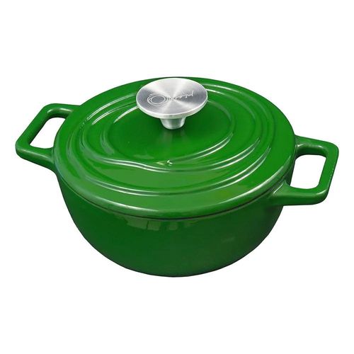 Caçarola de Ferro Fundido Esmaltado Oxford Aroma Verde 24cm Para Fogão Indução