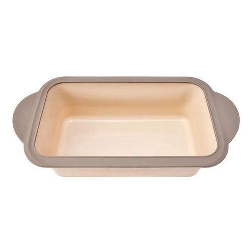 Forma retangular de silicone antiaderente Kenya 8x14x27cm bege Forma retangular de silicone antiaderente Kenya 8x14x27cm bege