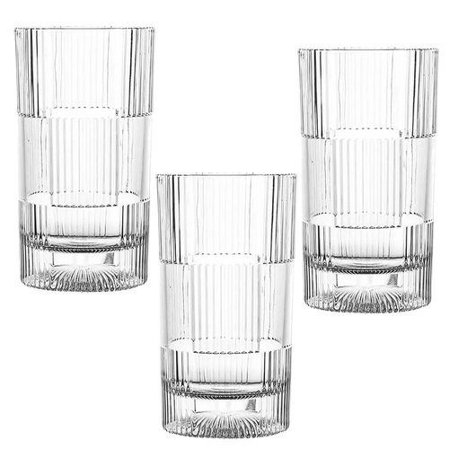 Jogo de copos altos em vidro Kenya Chess 6 copos 410ml Jogo de copos altos em vidro Kenya Chess 6 copos 410ml