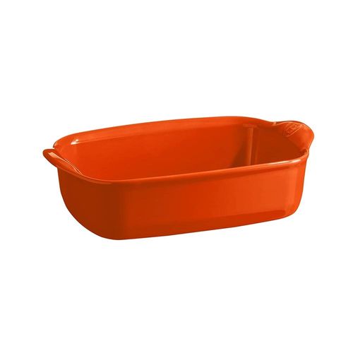 Travessa retangular em cerâmica Emile Henry 22x14cm laranja