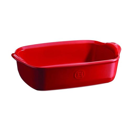 Travessa retangular em cerâmica Emile Henry 29x19cm vermelha Travessa retangular em cerâmica Emile Henry 29x19cm vermelha