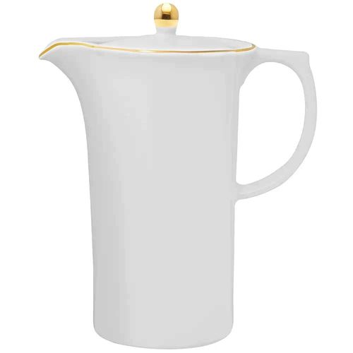 Bule Oxford Sofia em porcelana com friso ouro 1,2 Litro: Elegância e charme para servir Bule Oxford Sofia em porcelana com friso ouro 1,2 Litro: Elegância e charme para servir