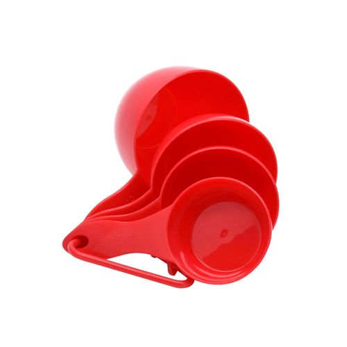 Jogo xícaras medidoras em plástico Fackelmann 4 peças vermelho Jogo xícaras medidoras em plástico Fackelmann 4 peças vermelho