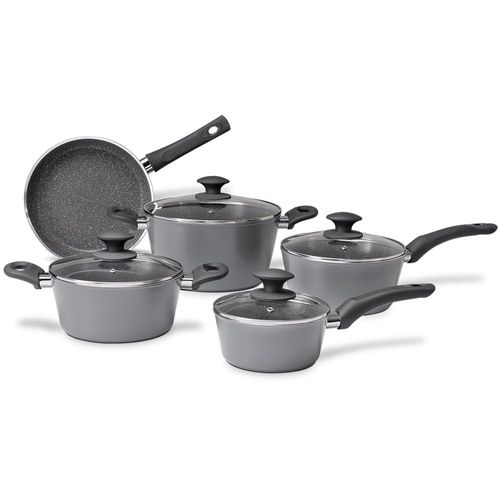 Jogo de panelas Brinox Optima 5 peças em alumínio Stone: Versatilidade, design e fundo para Indução