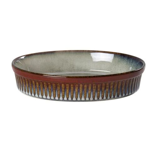 Travessa oval em cerâmica L'Hermitage Mist 1,4 litro verde Travessa oval em cerâmica L'Hermitage Mist 1,4 litro verde