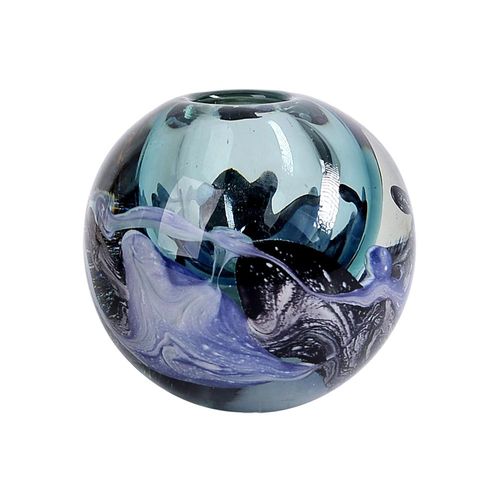 Vaso murano em vidro L'Hermitage Espiral 11x10,5cm azul turquesa Vaso murano em vidro L'Hermitage Espiral 11x10,5cm azul turquesa